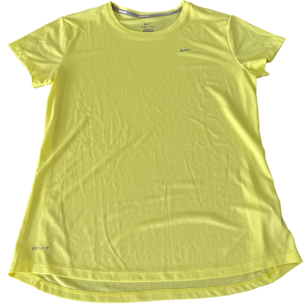 Nike Women's Dri-Fit Short Sleeve Tee, EUC, Size-L, Color-Yellow